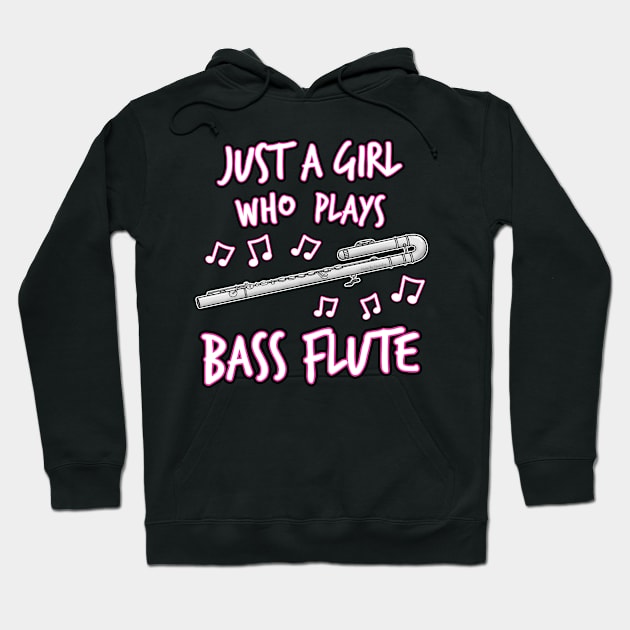 Just A Girl Who Plays Bass Flute, Female Flutist Hoodie by doodlerob